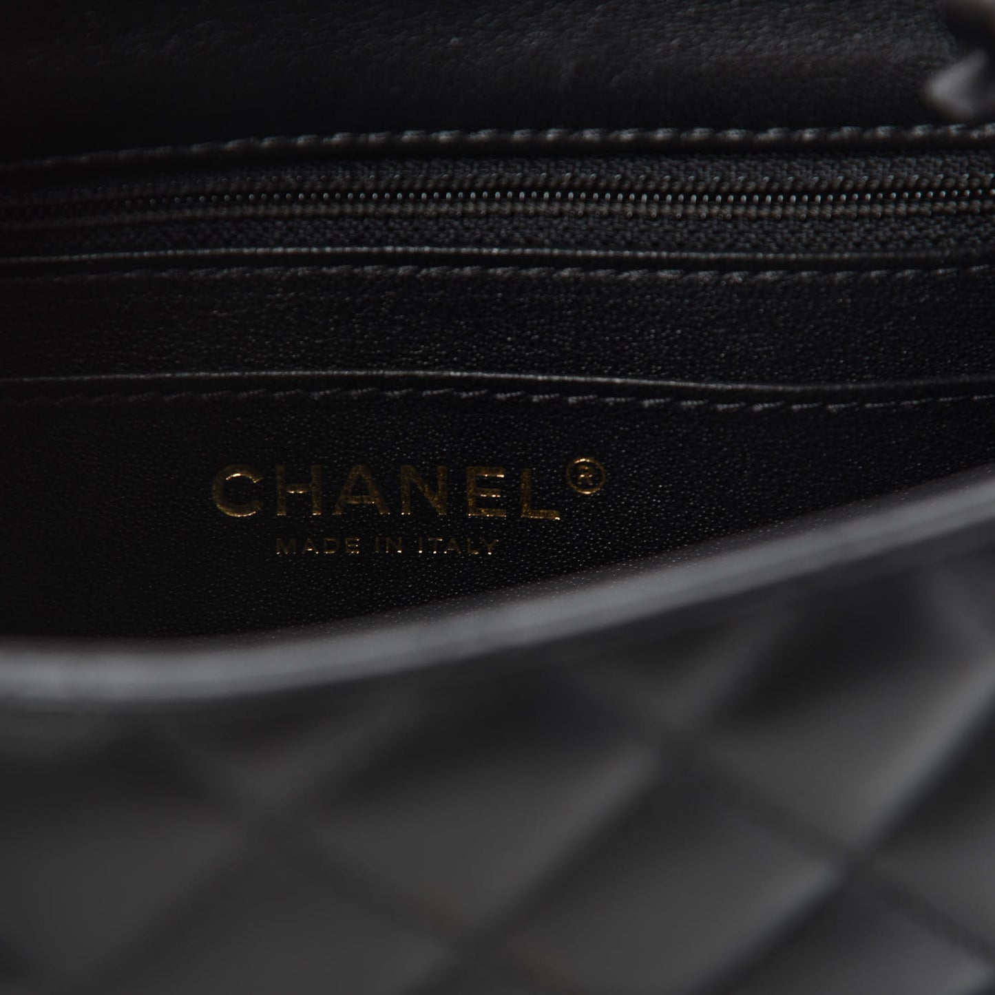 Lambskin Quilted Mini Square Flap Black