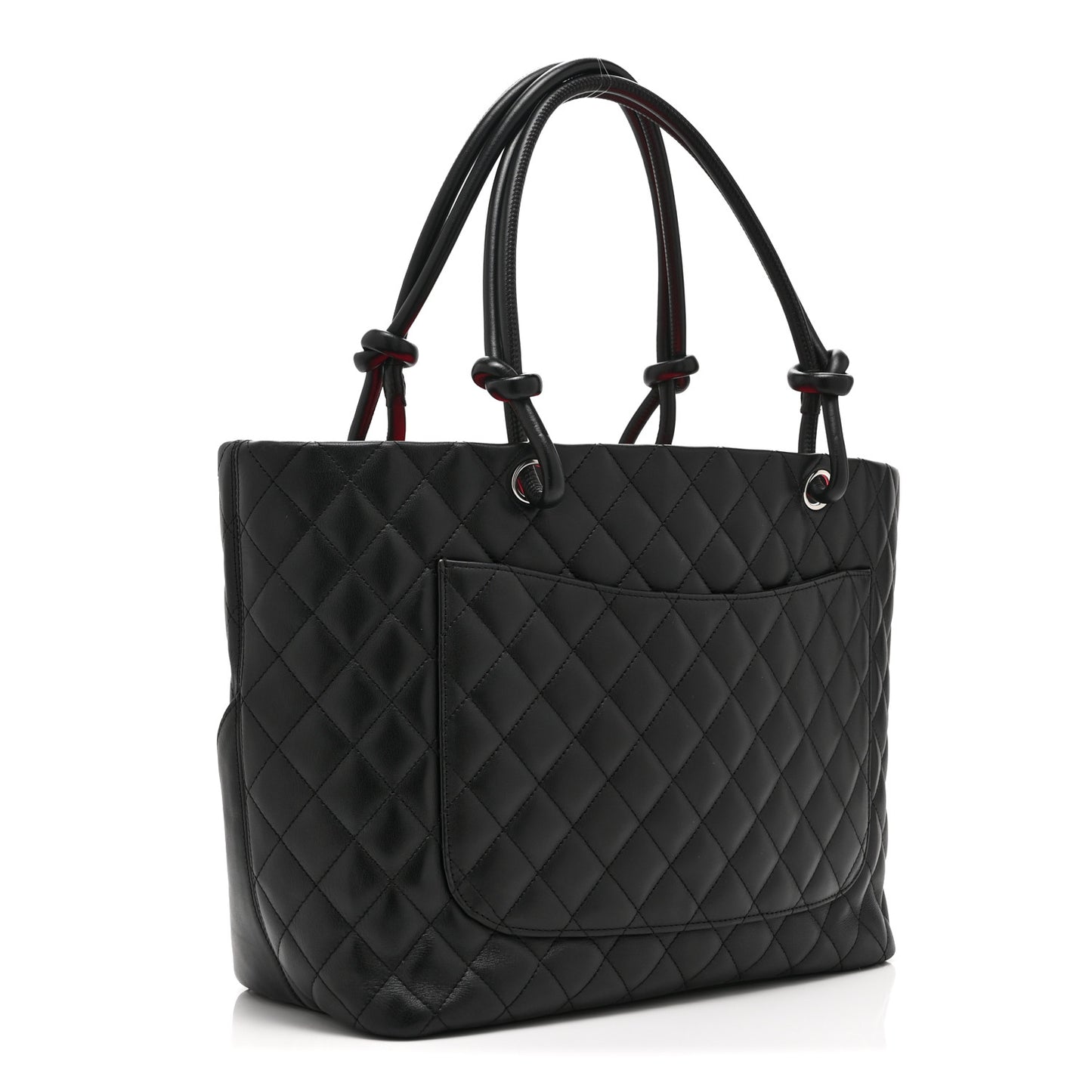 Calfskin Quilted Large Cambon Tote Black