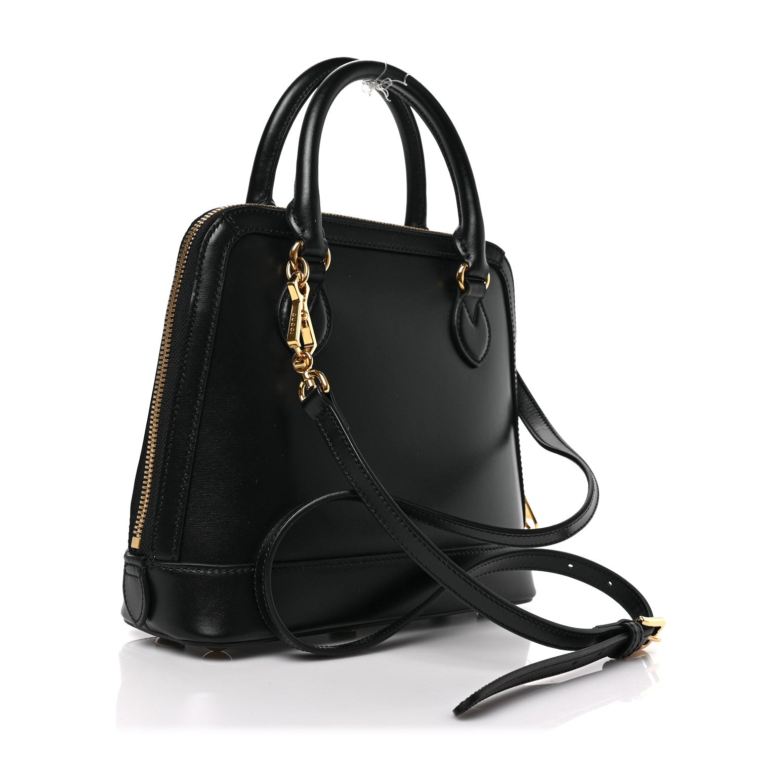 Gucci Boarded Plutone Calfskin Small Horsebit 1955 Top Handle Bag Black 3 of 8