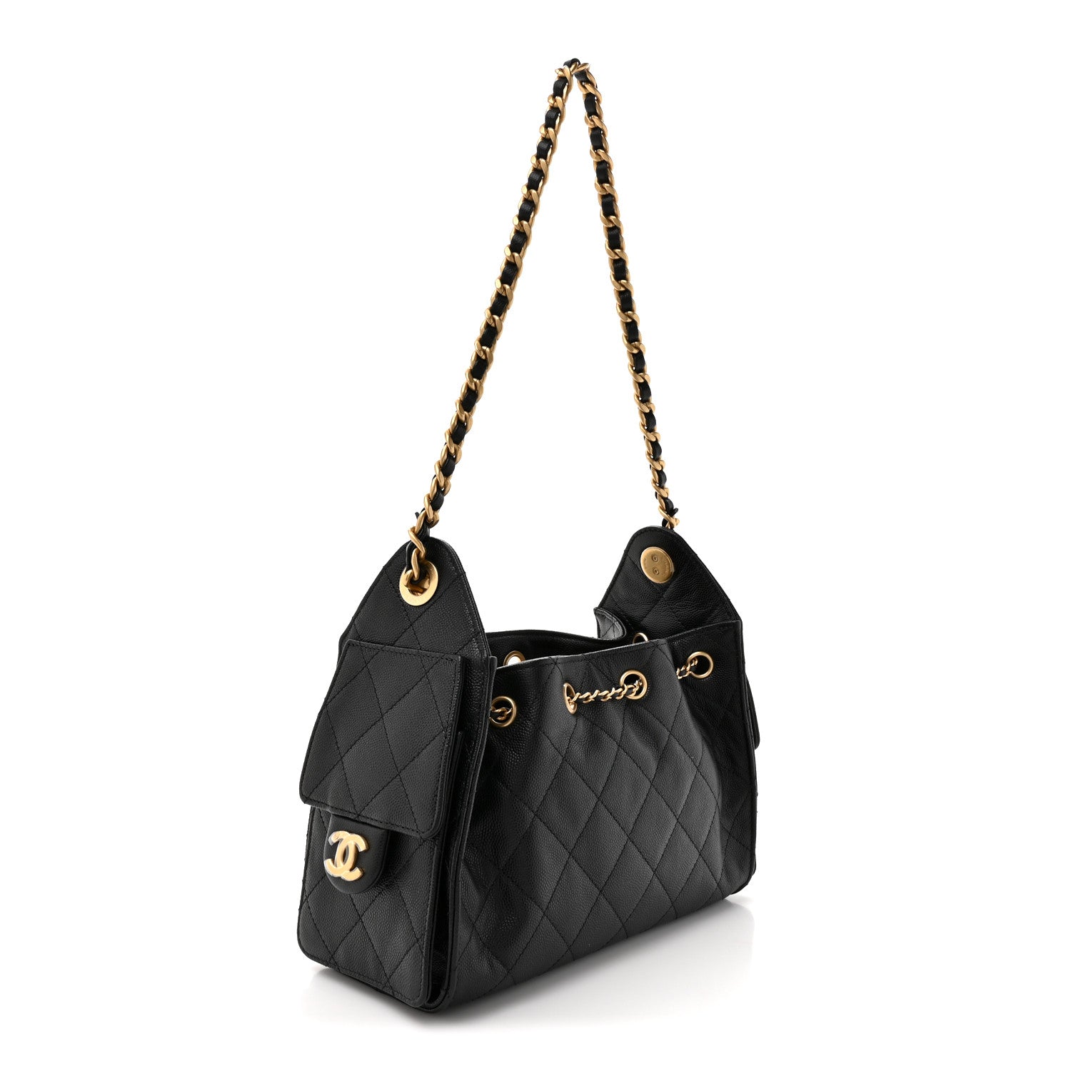 Chanel Caviar Quilted Mini Chanel 25 Handbag Black 3 of 10