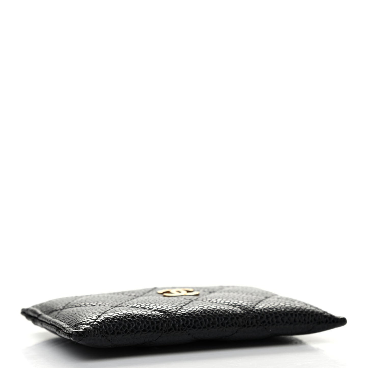 Caviar Quilted Card Holder Black