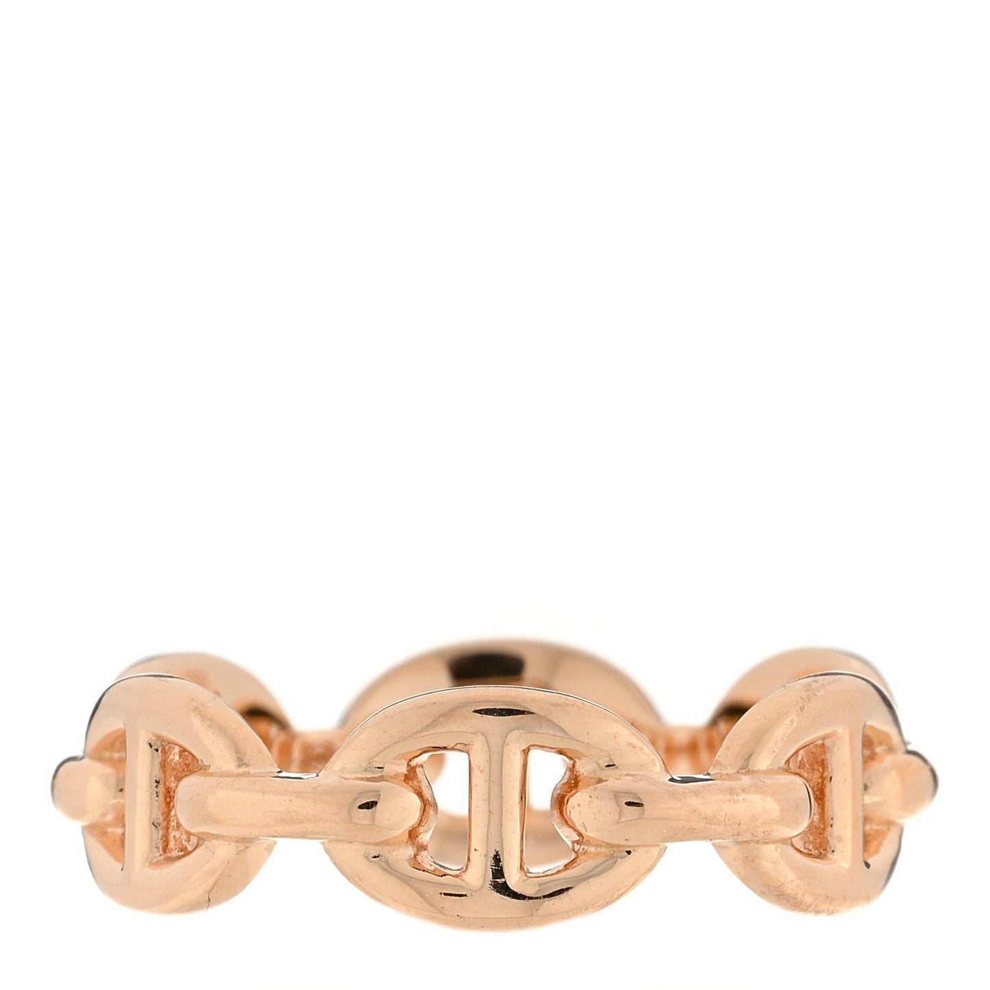 18K Rose Gold PM Chaine d'Ancre Enchainee Ring 53 6.5