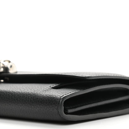 Alexander McQueen Pebbled Calfskin Skull Wallet on Chain Black 9 of 10