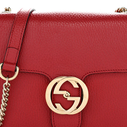 Gucci Dollar Calfskin Small Interlocking G Shoulder Bag Red 7 of 12