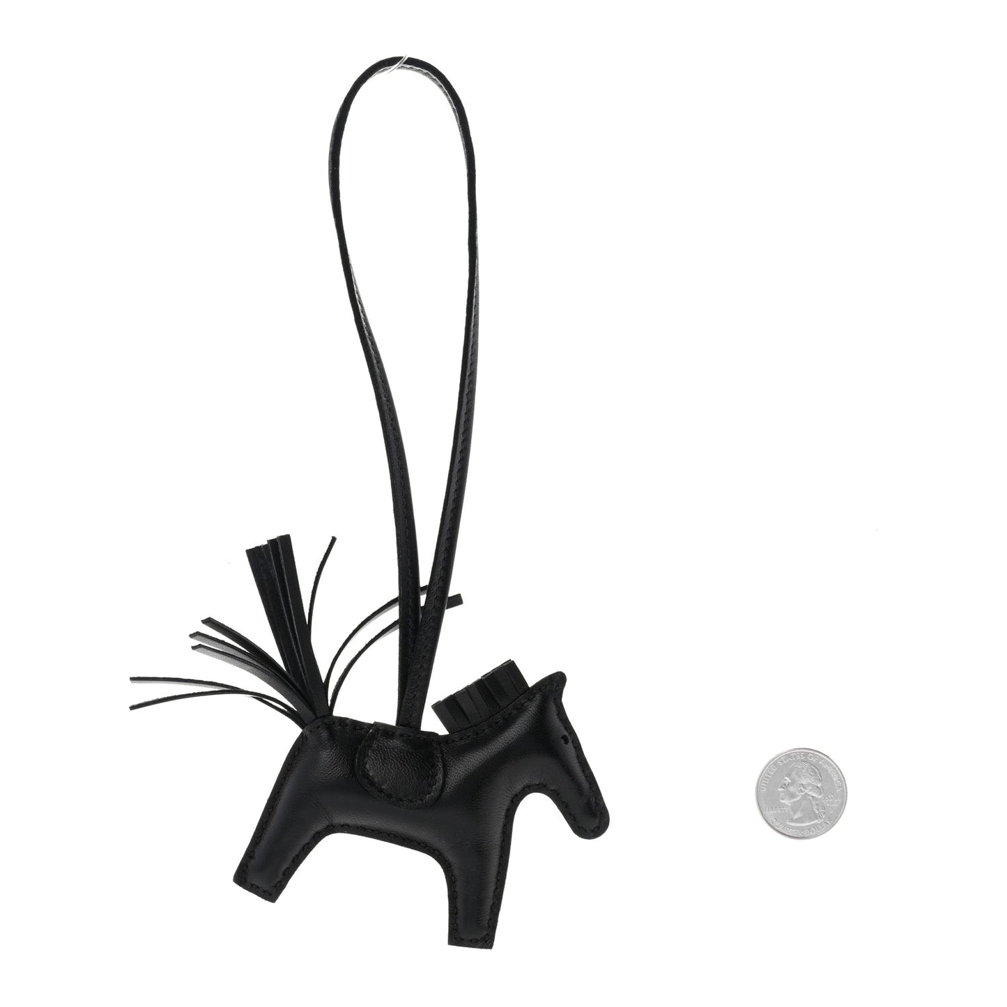 Milo Lambskin Grigri Rodeo Horse Bag Charm PM So Black