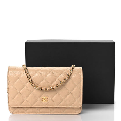 Chanel Caviar Quilted Wallet On Chain WOC Beige 11 of 11