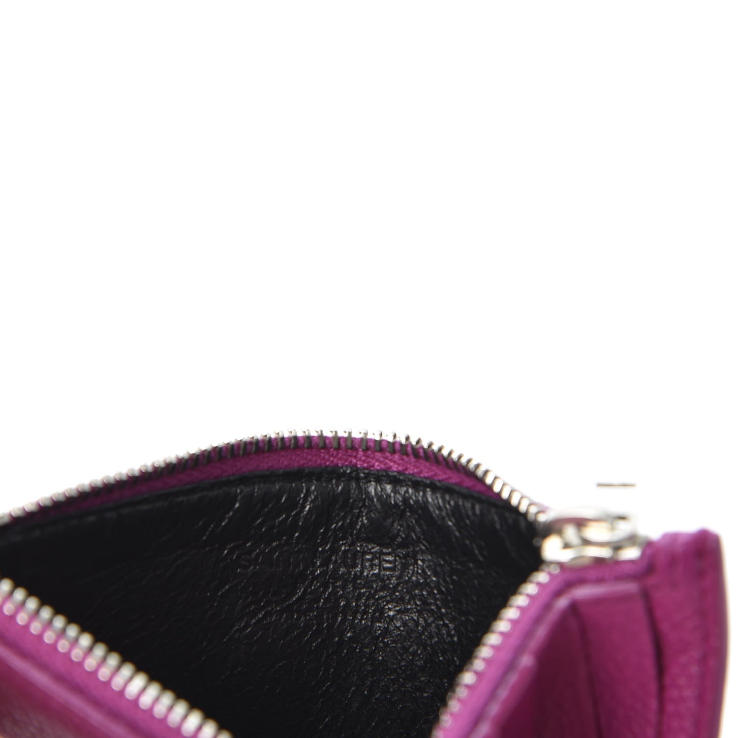 Saint Laurent Grained Calfskin 5 Fragments Zip Pouch Card Holder Pivoine 7 of 9
