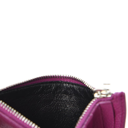 Saint Laurent Grained Calfskin 5 Fragments Zip Pouch Card Holder Pivoine 7 of 9