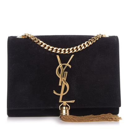 Saint Laurent Suede Small Classic Monogram Kate Tassel Satchel Black 1 of 8