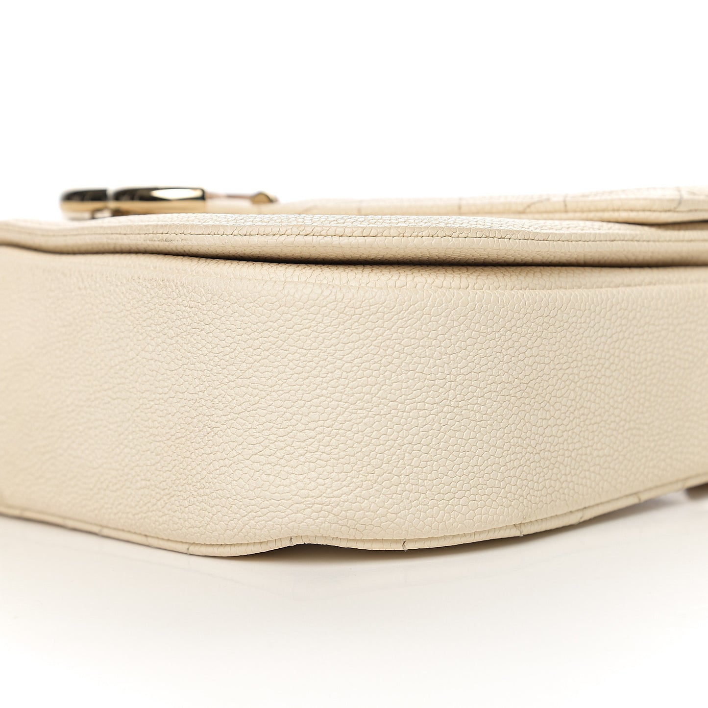Grained Calfskin Quilted Medium Cuba Top Handle Flap Ivory