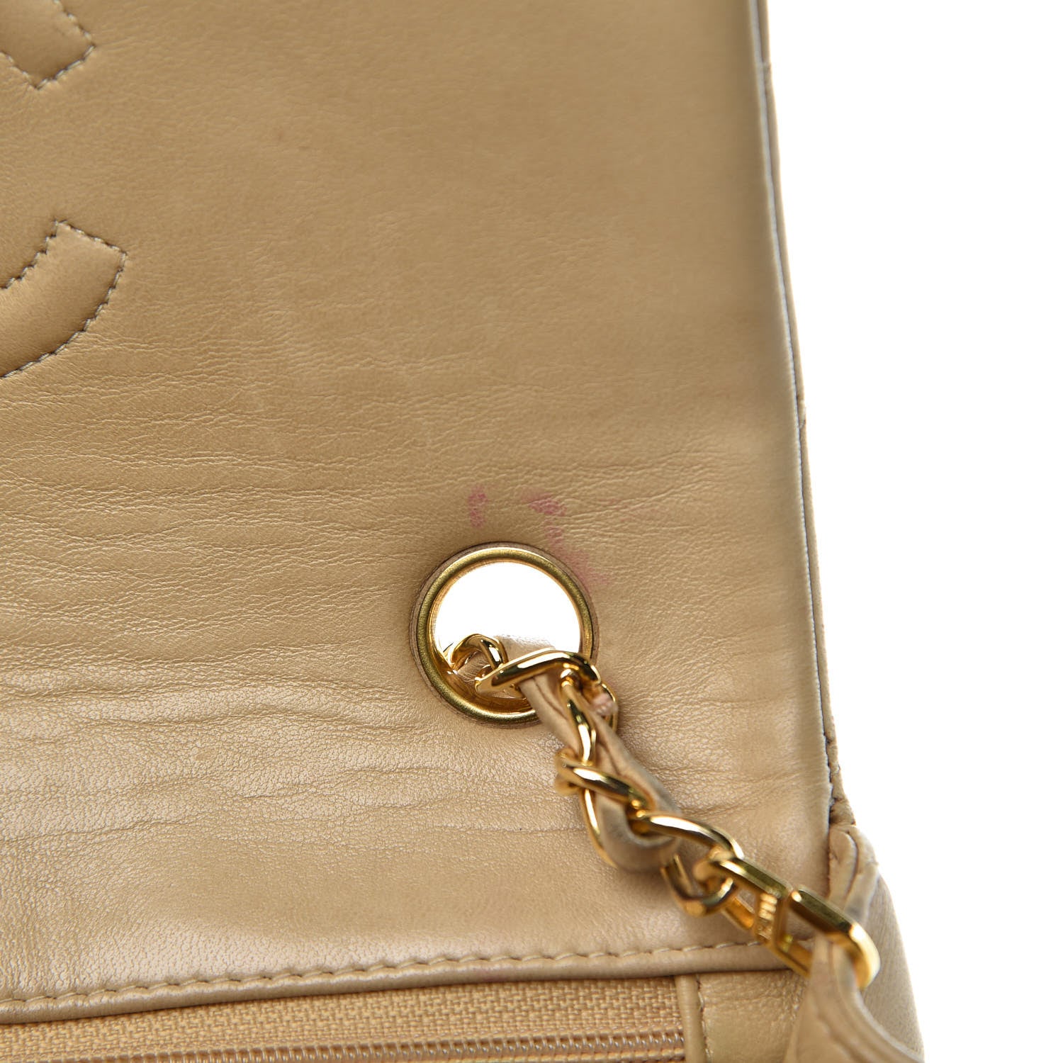 Chanel Lambskin Quilted Small Single Flap Beige 10 of 15