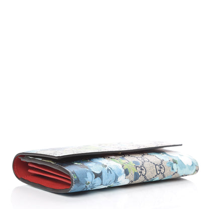 Gucci GG Supreme Monogram Blooms Continental Wallet Blue 4 of 8