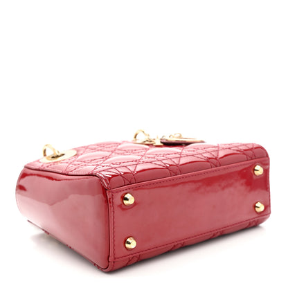 Christian Dior Patent Cannage Mini Lady Dior Red 4 of 10