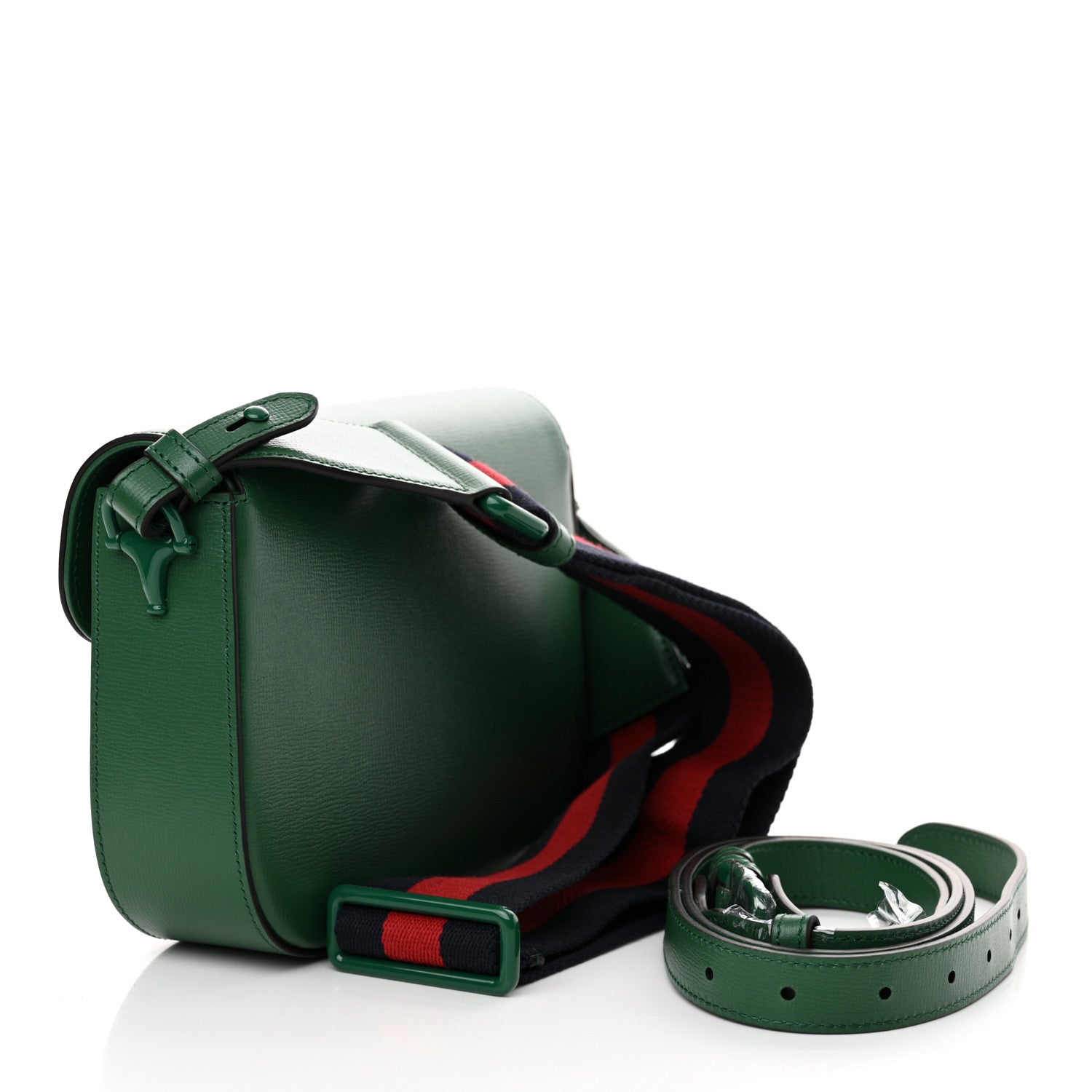 Gucci Azalea Calfskin Web Monochrome Horsebit 1955 Shoulder Bag Emerald 3 of 10