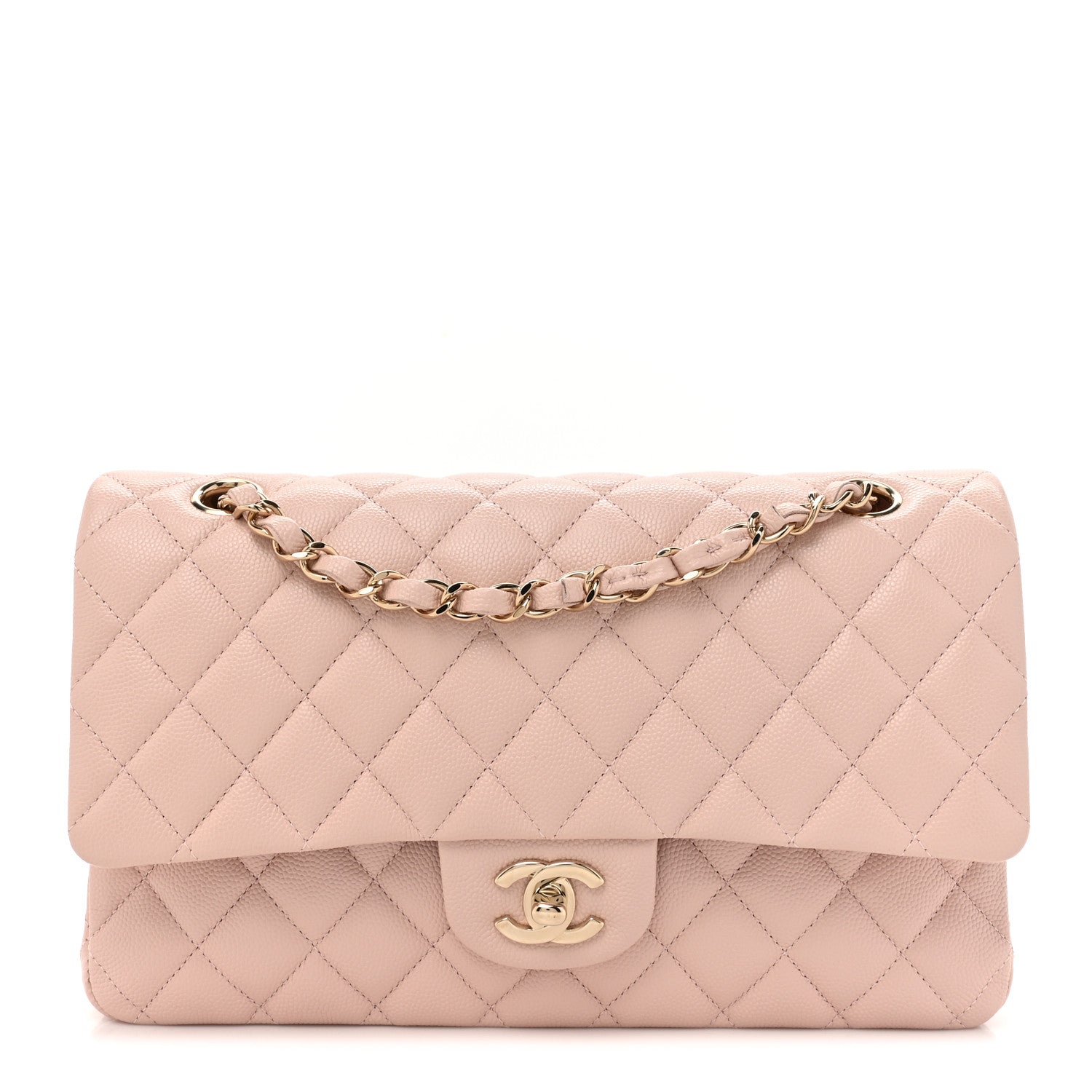 Chanel Caviar Quilted Medium Double Flap Light Pink 1 of 10