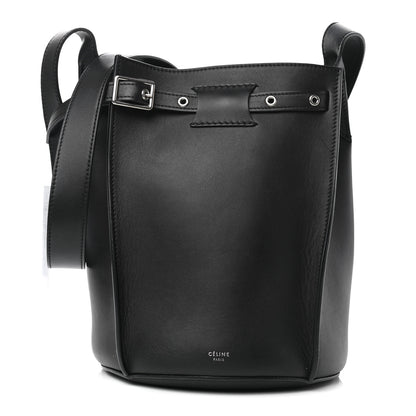 Celine Smooth Calfskin Long Strap Big Bag Bucket Black 2 of 21