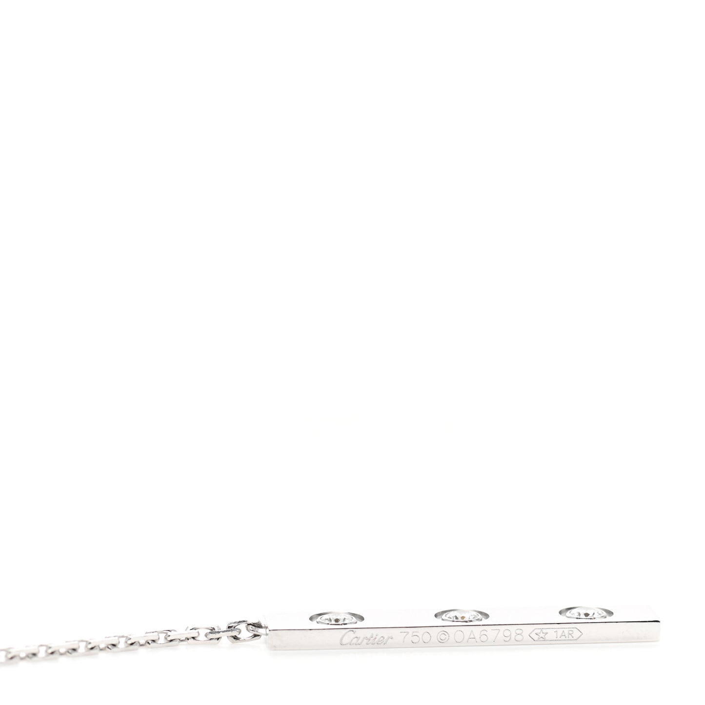 18K White Gold Diamond LOVE Lariat Necklace