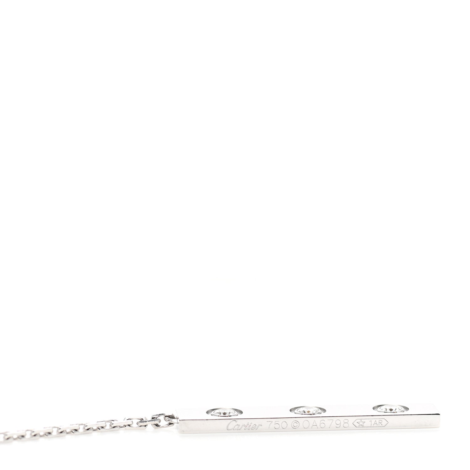 Cartier 18K White Gold Diamond LOVE Lariat Necklace 4 of 5