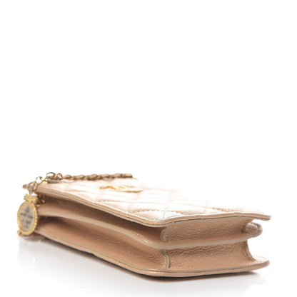 Chanel Metallic Calfskin Quilted Crossbody CC Phone Holder Gold 4 of 14