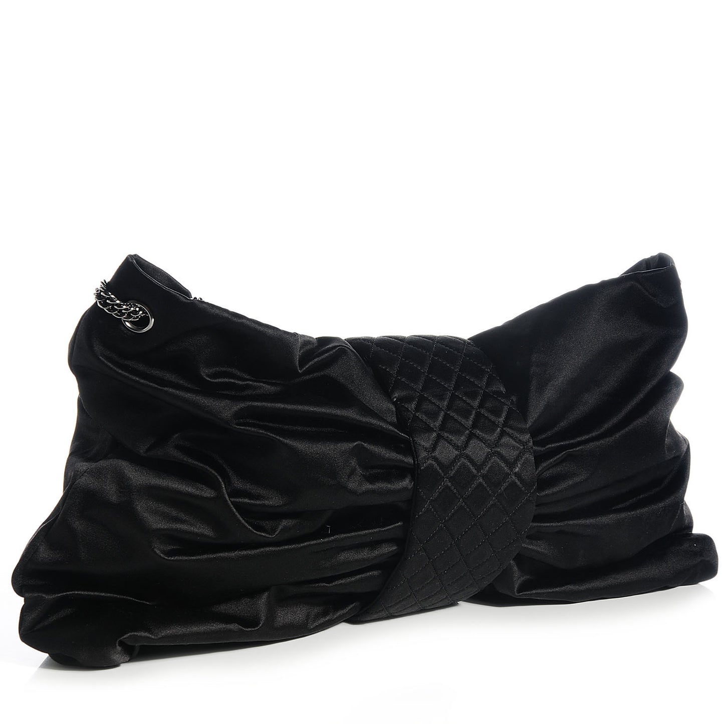 Satin Large Bow Bag Black