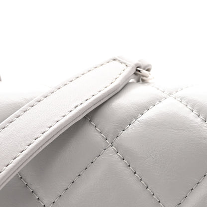 Chanel Aged Calfskin Quilted Express Zip Around Flap Light Grey 8 of 11