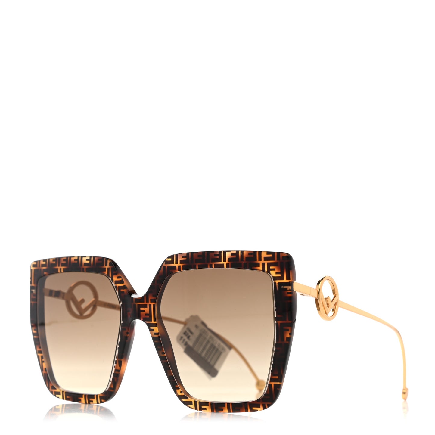 Acetate Metal F is Fendi FF Butterfly Sunglasses FF 0410/S Havana