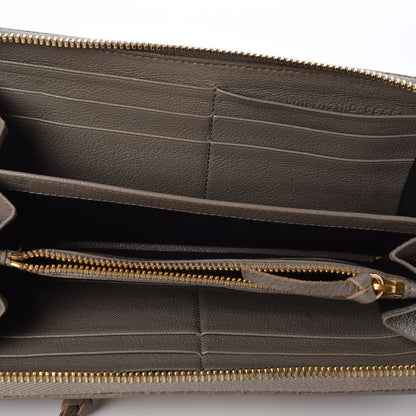 Balenciaga Chevre Gold Metallic Edge Hardware Zip Around Wallet Gris Taupe 5 of 9