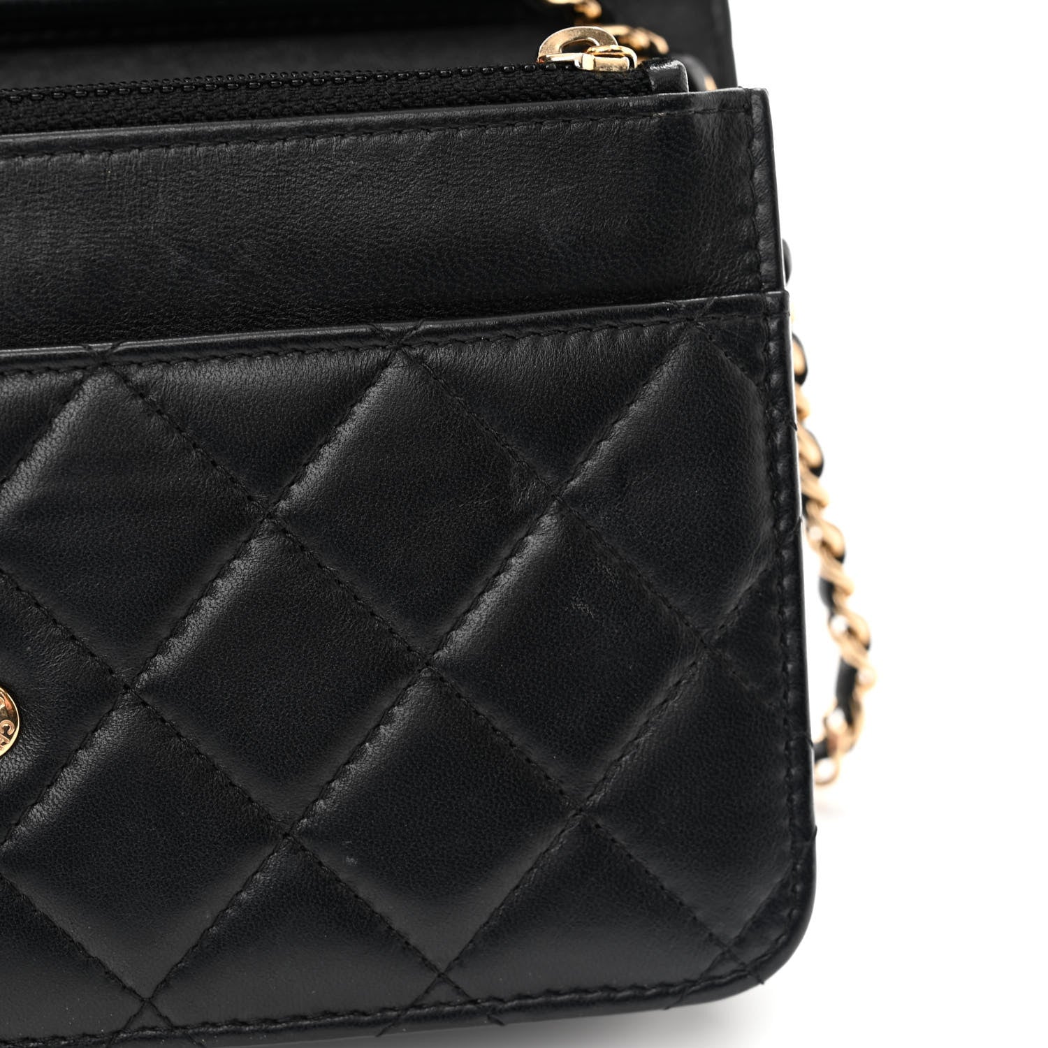 Chanel Lambskin Quilted Wallet On Chain WOC Black 16 of 19