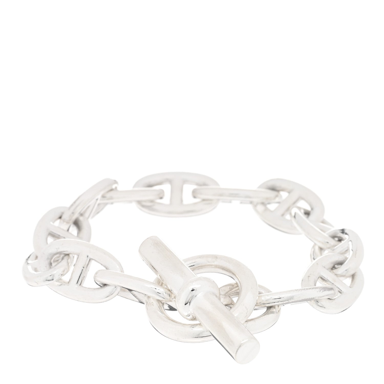 Hermes Sterling Silver TGM Chaine D'Ancre Bracelet 2 of 3