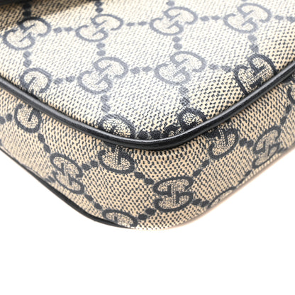 Gucci GG Supreme Monogram Textured Dollar Calfskin Web Mini Ophidia Envelope Shoulder Bag Beige Blue 8 of 9