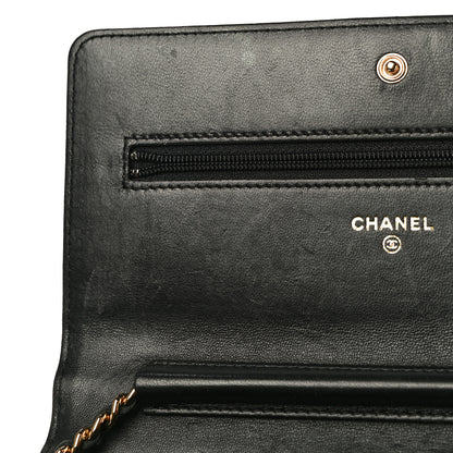 Chanel Lambskin Quilted Boy Wallet On Chain WOC Black 14 of 18