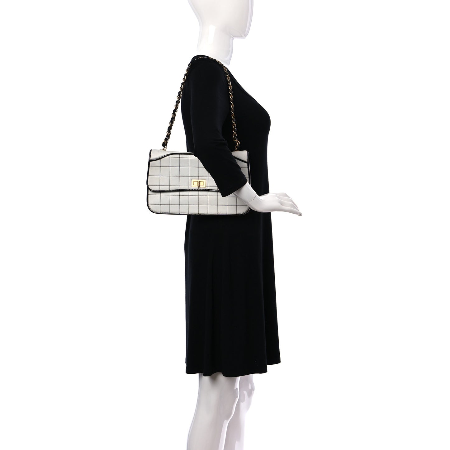 Lambskin Reissue Chocolate Bar Flap White Black