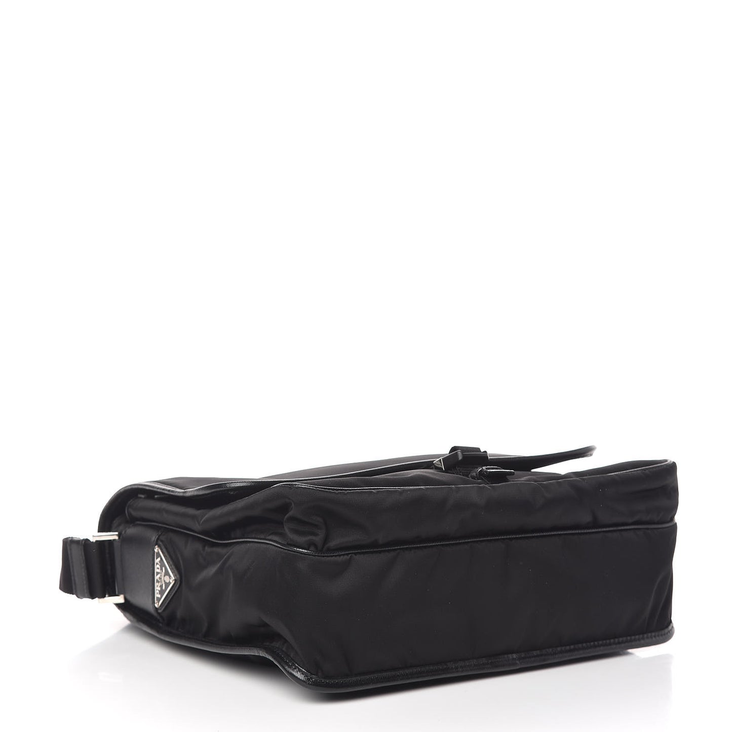 Tessuto Nylon Saffiano Messenger Satchel Black