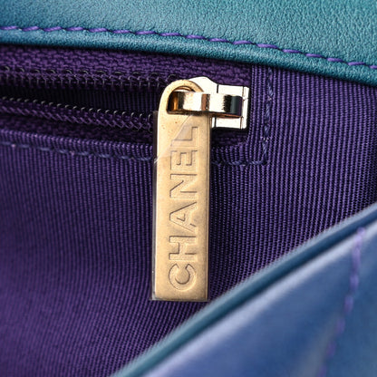 Chanel Tie Dye Calfskin Quilted Medium Chanel 19 Flap Blue Purple 8 of 10
