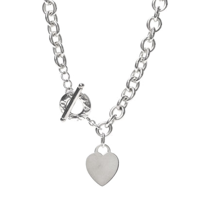 Tiffany Sterling Silver Heart Tag Toggle Necklace 1 of 5