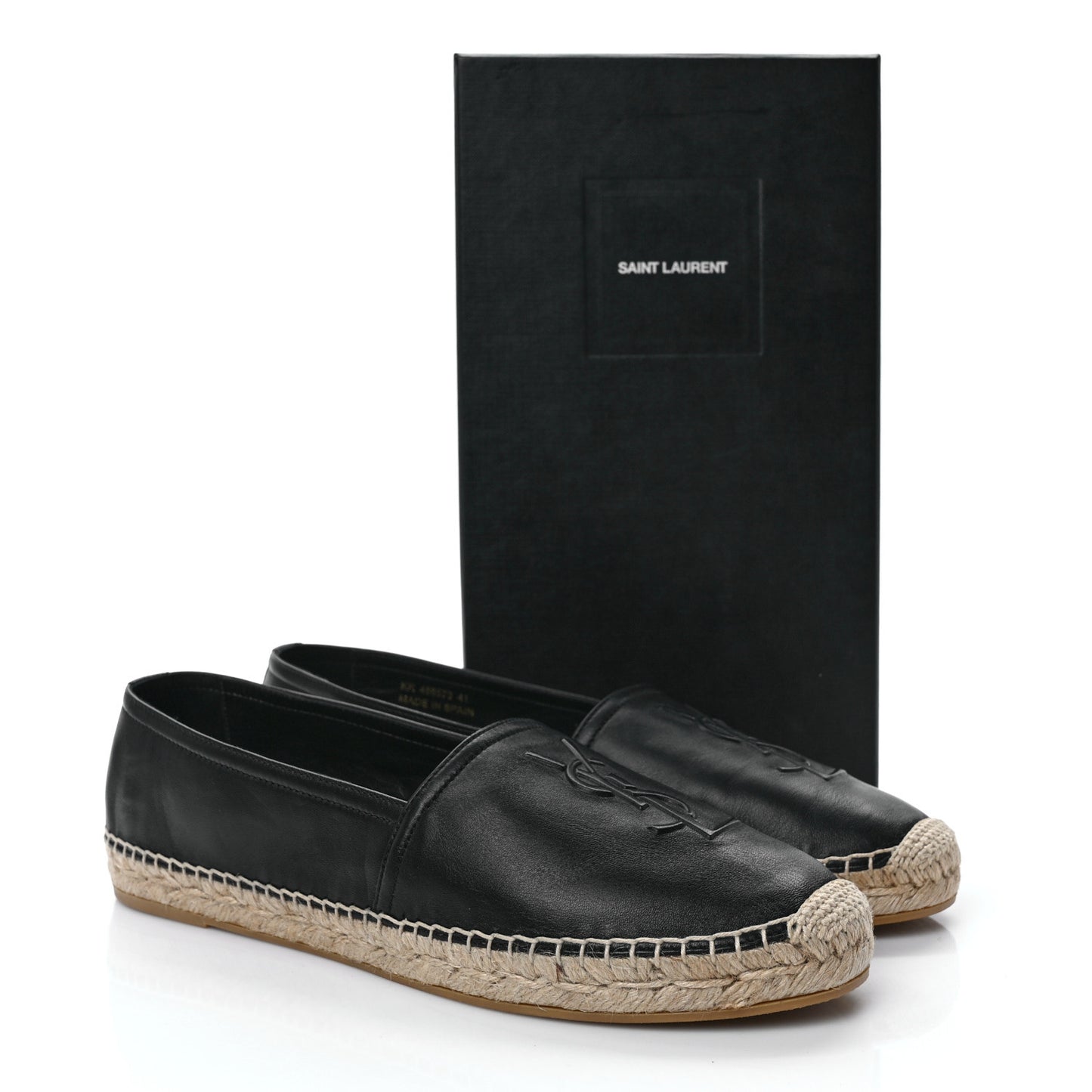 Lambskin Monogram Espadrilles 41 Black