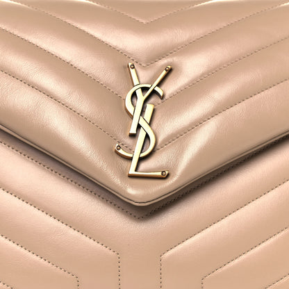Saint Laurent Calfskin Y Quilted Monogram Medium Loulou Chain Satchel Dark Beige 9 of 15