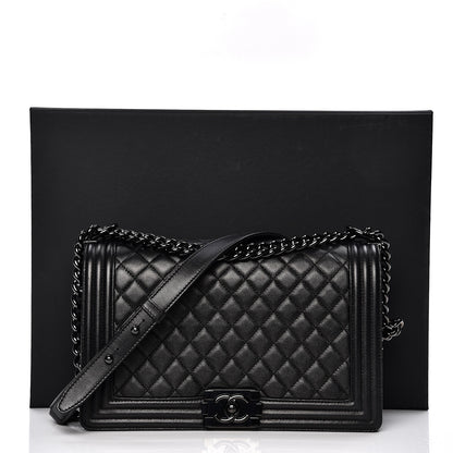 Chanel Caviar Quilted New Medium Boy Flap So Black 8 of 9