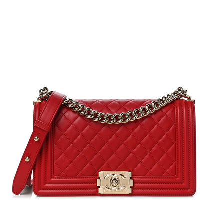 Chanel Lambskin Quilted Medium Boy Flap Red 1 of 13