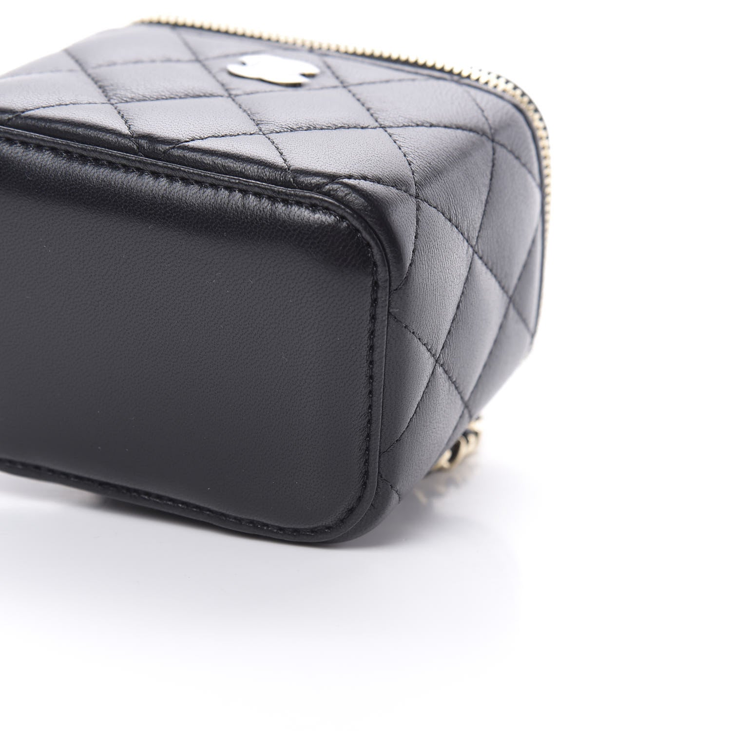 Chanel Lambskin Quilted Mini Vanity Case With Chain Black 10 of 11