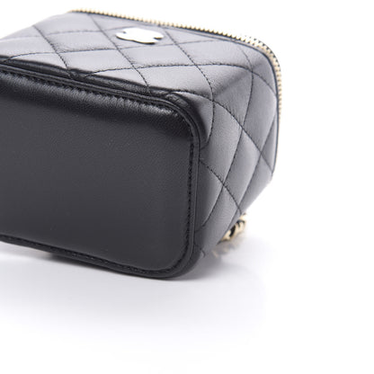 Chanel Lambskin Quilted Mini Vanity Case With Chain Black 10 of 11