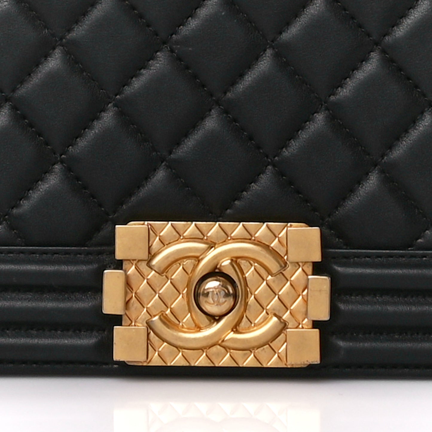 Calfskin Medium Boy Logo Top Handle Flap Black