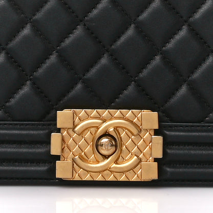 Chanel Calfskin Medium Boy Logo Top Handle Flap Black 8 of 11