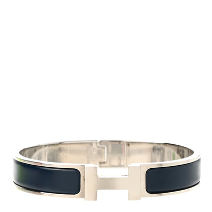 Hermes Matte Enamel Narrow Clic Clac HH Bracelet GM Bleu Nuit 1 of 5