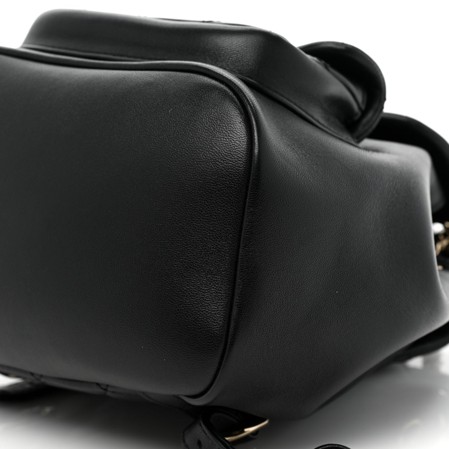 Lambskin Quilted Small Duma Drawstring Backpack Black