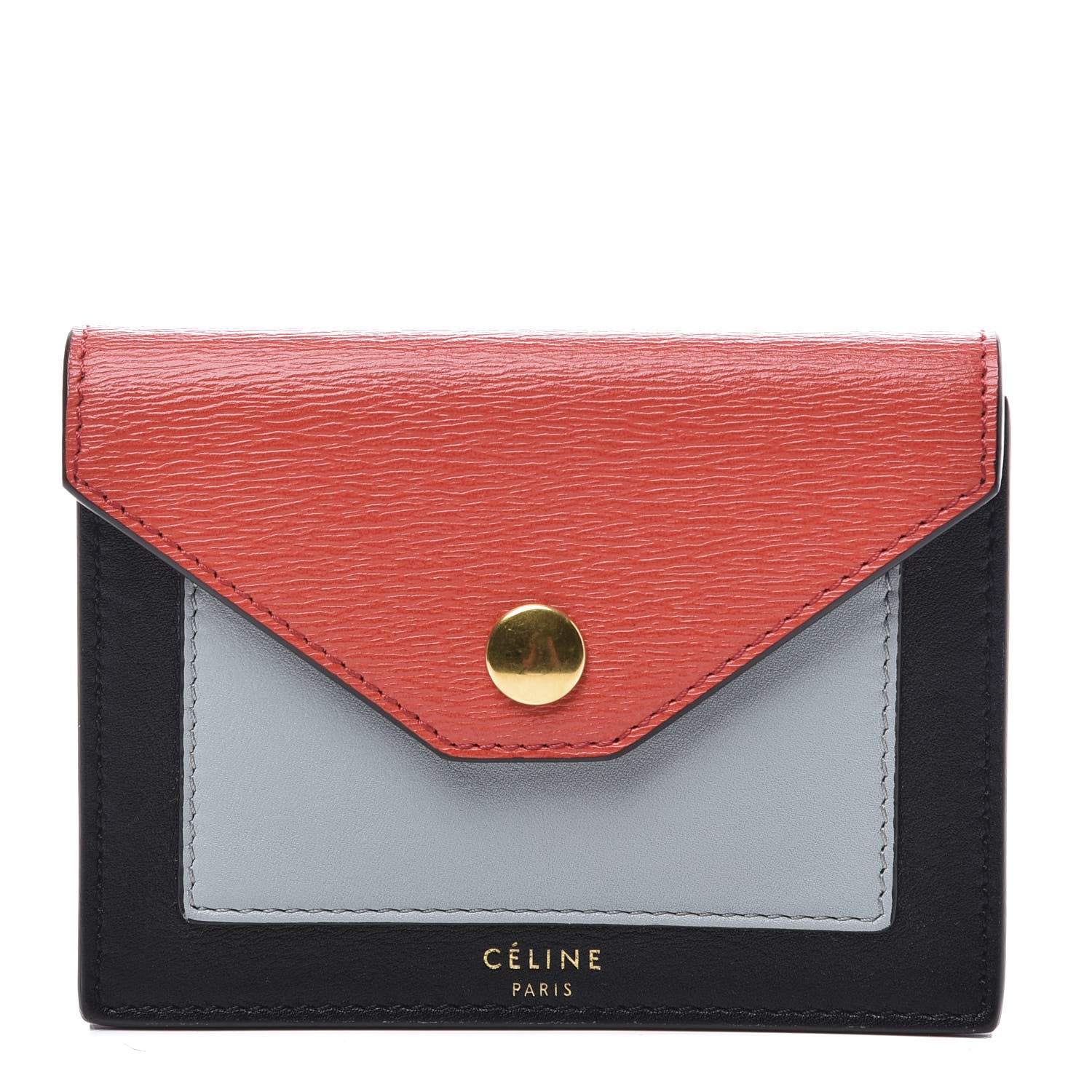 Celine Liege Calfskin Tri-Color Pocket Card Holder 1 of 9