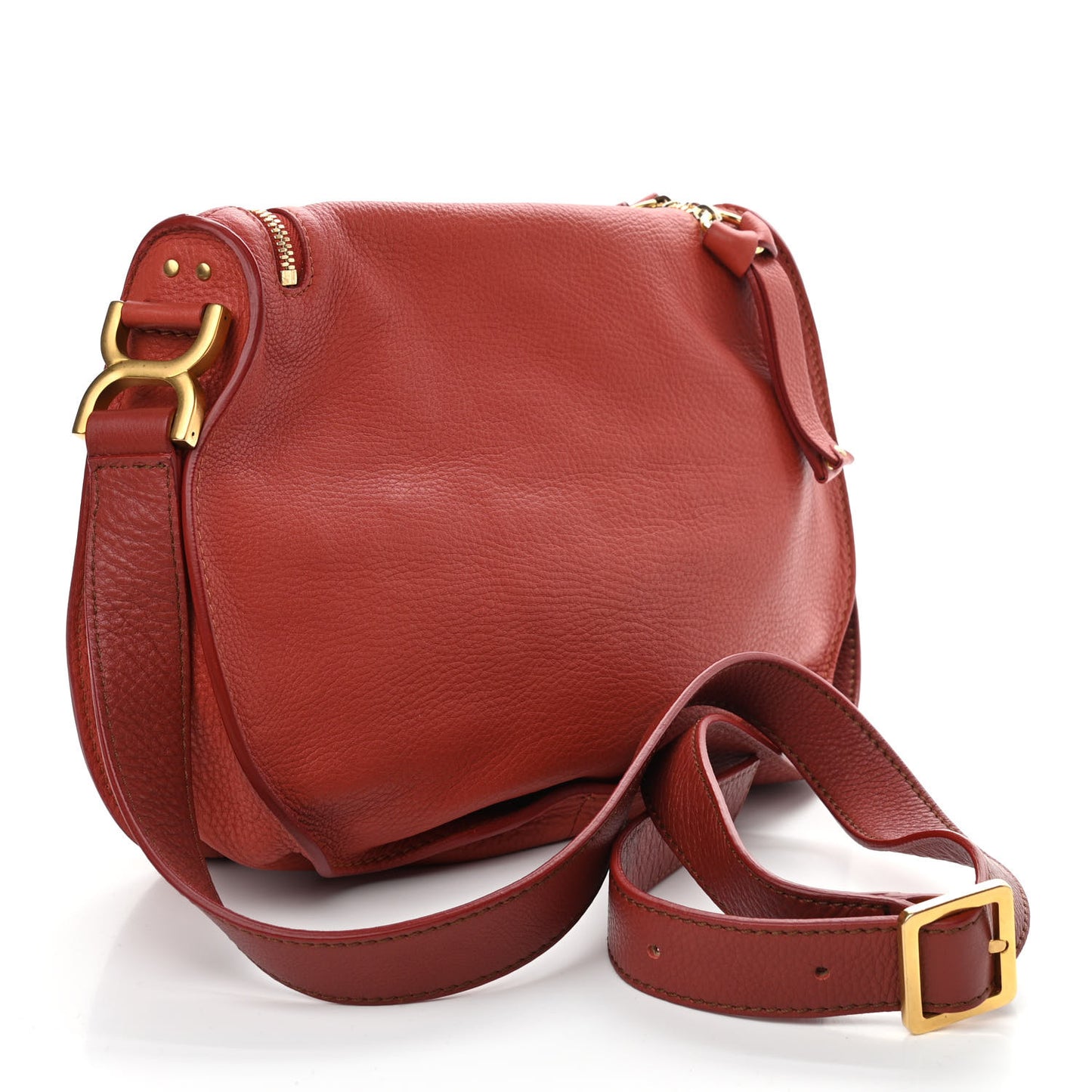 Calfskin Medium Marcie Round Zip Crossbody Bag Maple Leaf