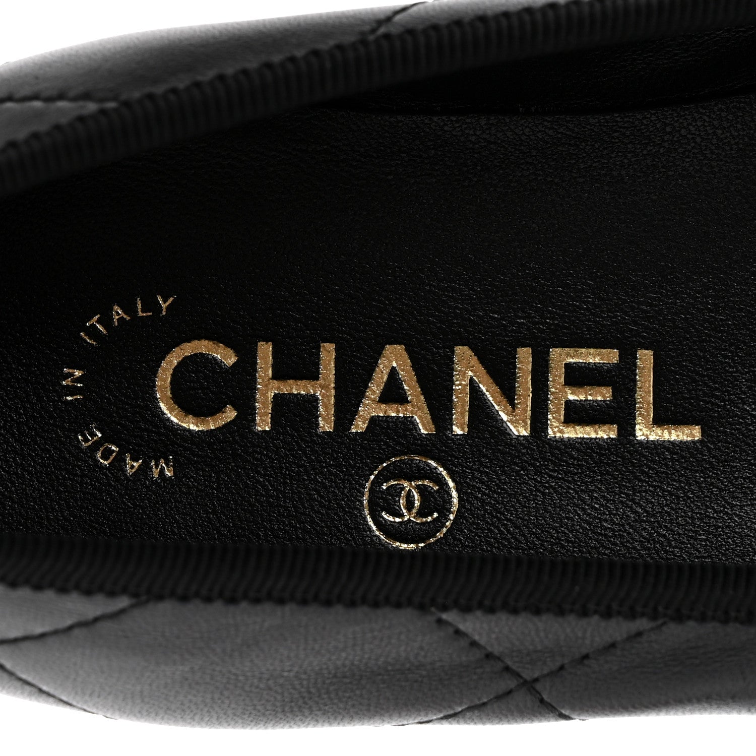 Chanel Lambskin Quilted CC Cambon Ballet Flats 36 Black White 8 of 10