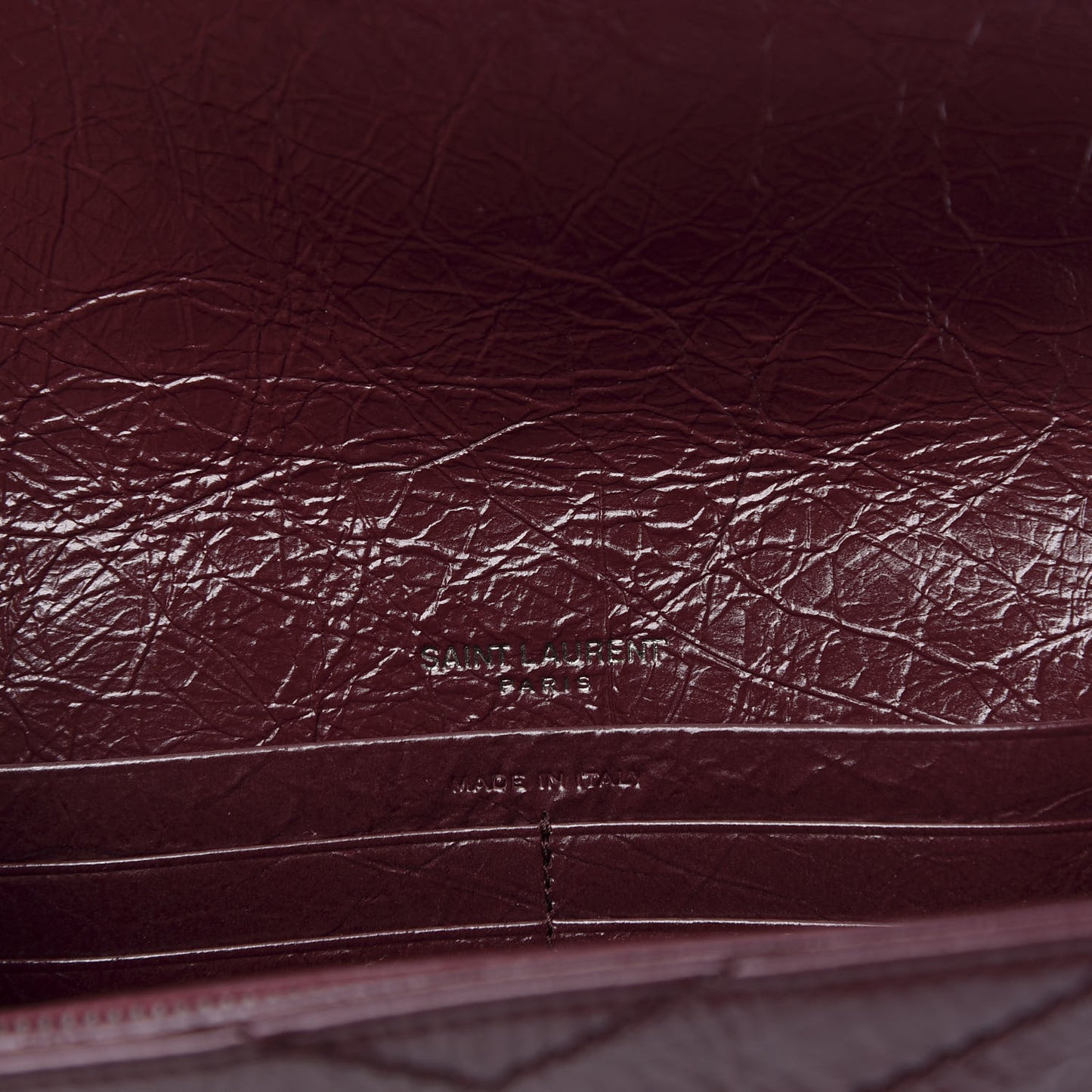 Crinkled Calfskin Matelasse Monogram Niki Wallet Rouge Legion