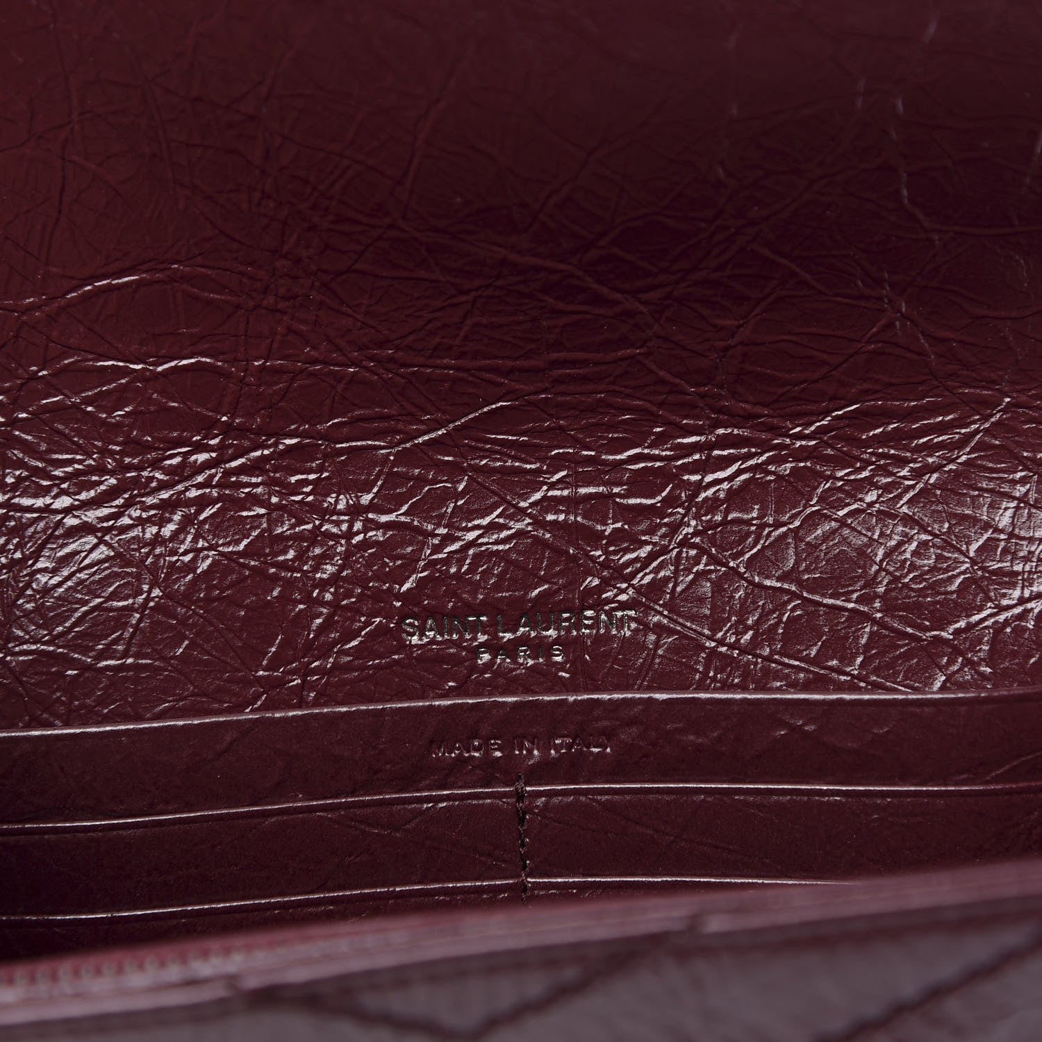 Saint Laurent Crinkled Calfskin Matelasse Monogram Niki Wallet Rouge Legion 8 of 8